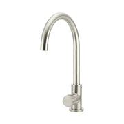 Round Pinless Gooseneck Kitchen Mixer Tap - PVD Brushed Nickel