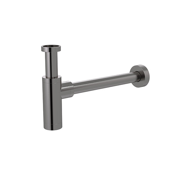 Round bottle trap for 32mm basin waste and 32mm waste pipe with 40mm adapter - Shadow Gunmetal