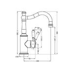 Load image into Gallery viewer, YORK BASIN MIXER HOOK SPOUT WITH METAL LEVER AGED BRASS
