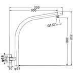 Load image into Gallery viewer, Pentro Brushed Yellow Gold Wall Mounted Shower Arm
