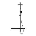 Load image into Gallery viewer, MECCA CARE 32MM T BAR GRAB RAIL 1100X750MM TWIN SHOWER SET MATTE BLACK
