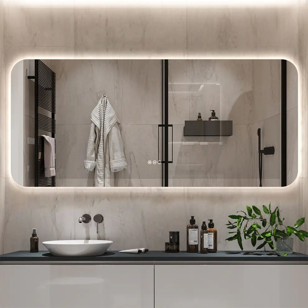 1800*800mm Frameless LED Mirror Touch Sensor demister 3 colours adjustment