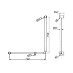 Load image into Gallery viewer, MECCA CARE 32MM 90 DEGREE BENT TUBE GRAB RAIL 750X750MM MATTE BLACK
