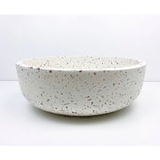 350*350*120 Circular Above Counter Basin Elios - White Terrazzo (Pink Aggregate)