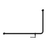 Load image into Gallery viewer, MECCA CARE 32MM DDA 90 DEGREE BENT TUBE GRAB RAIL 600X1000MM WITH TOILET ROLL HOLDER MATTE BLACK
