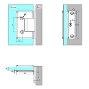 90 DEGREE GLASS TO WALL SHOWER HINGE 10MM GLASS GUN METAL