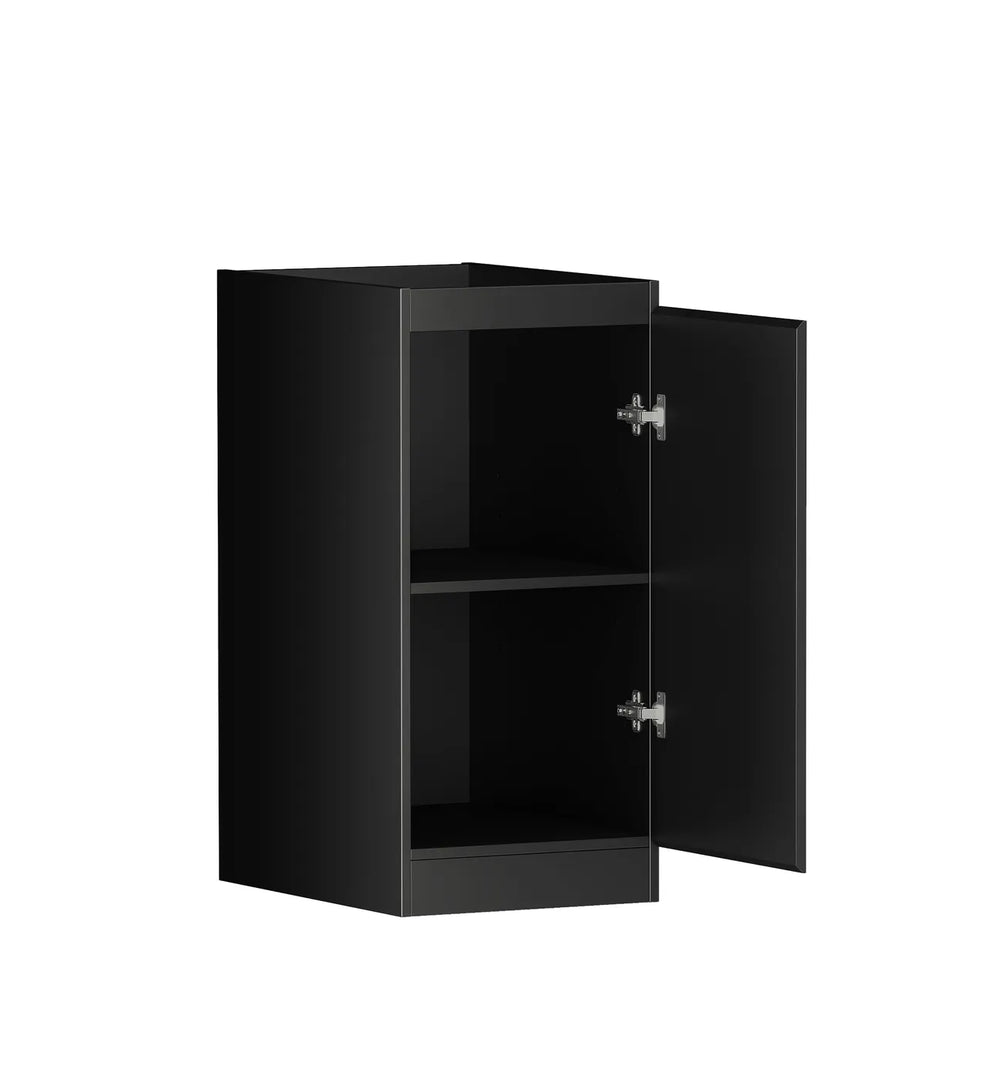 Hampshire Black Base Laundry Cabinet with 1060mm Natural Carrara Marble Top