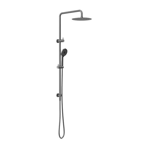 ROUND PROJECT TWIN SHOWER GUN METAL