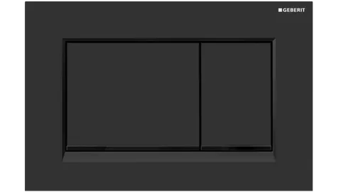 Sigma30 Dual Flush Button Square Matte Black With Gloss Black Trim
