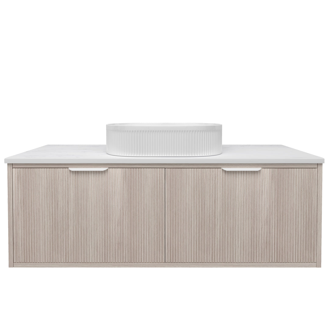Kliff Fluted Wood Grain Vanity Coastal Oak