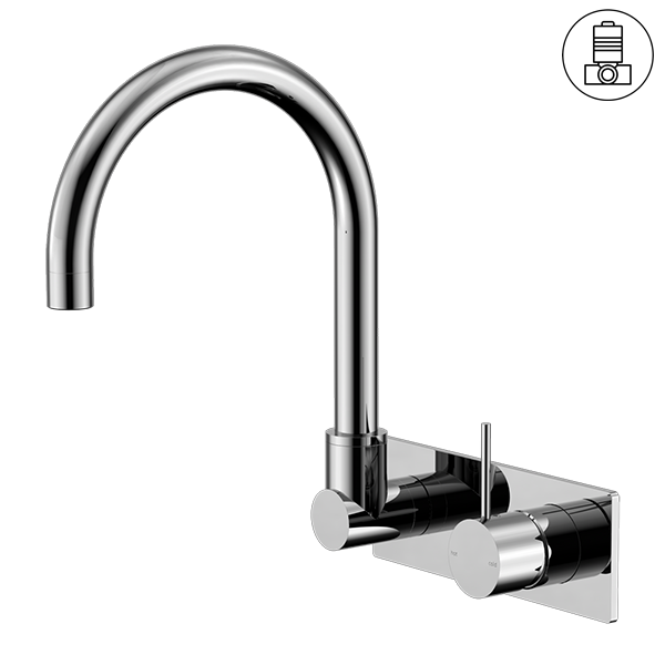 MECCA WALL BASIN/BATH MIXER SWIVEL SPOUT HANDLE UP CHROME