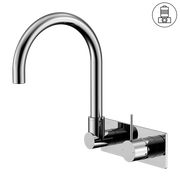 MECCA WALL BASIN/BATH MIXER SWIVEL SPOUT HANDLE UP CHROME