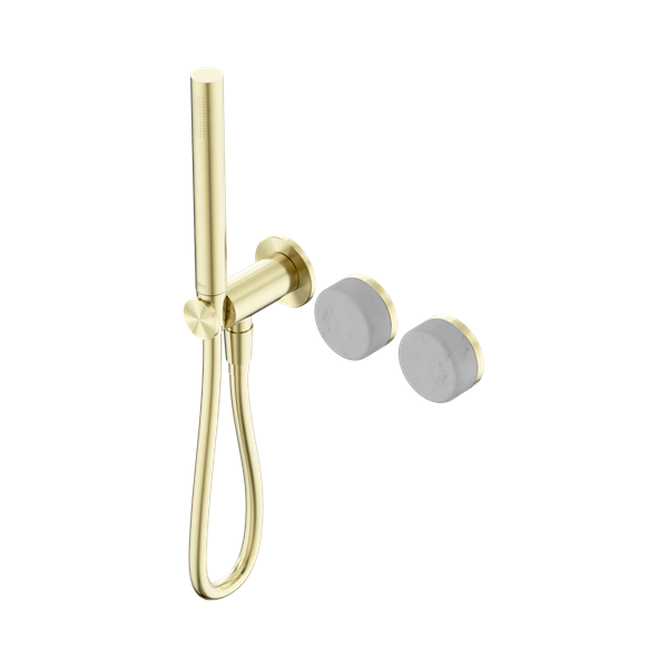 Serenity Progressive Shower System With Carrara Handle And Slim Shower Brushed Gold