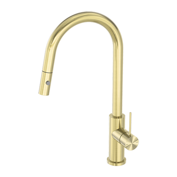 MECCA PULL OUT SINK MIXER WITH VEGIE SPRAY FUNCTION BRUSHED GOLD