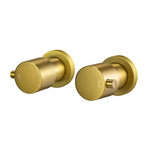 Load image into Gallery viewer, Round Brushed Brass Shower Wall Taps
