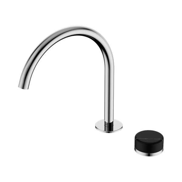 Serenity Progressive Bath/Kitchen Mixer Arc Spout With Marquina Black Handle Chrome