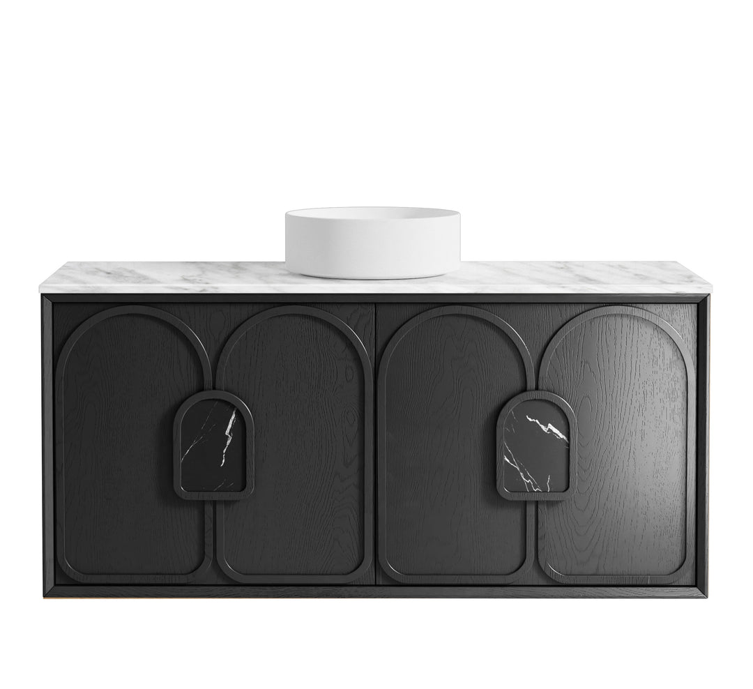 Laguna Black American Oak Wall Hung Vanity