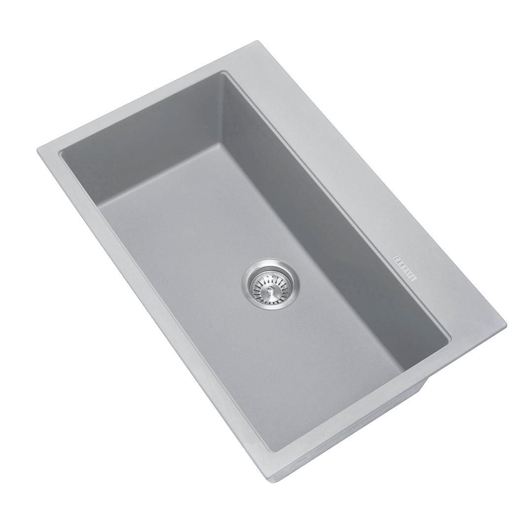 Concrete Grey Carysil Waltz 780 Granite Single Bowl Stone Kitchen Sink 780*510*220mm