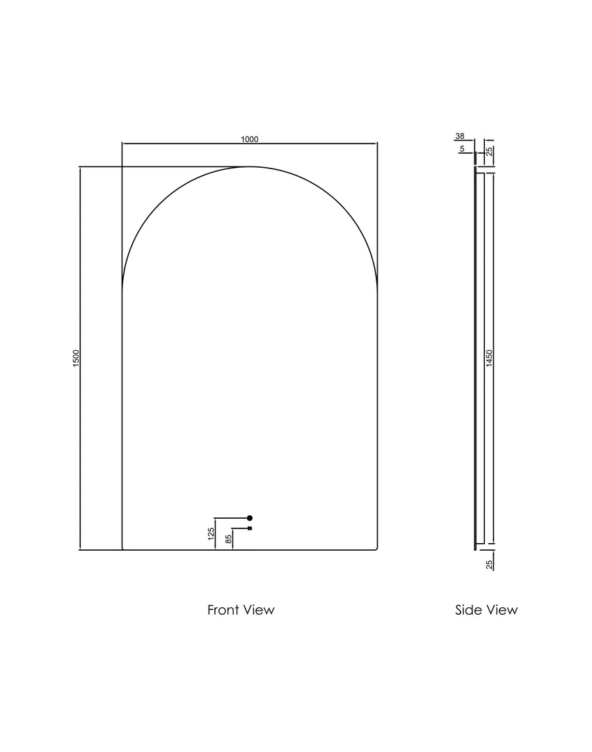 Archie LED Frameless Mirror 900/1200/1500mm