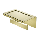 Load image into Gallery viewer, BIANCA TOILET ROLL HOLDER WITH PHONE HOLDER BRUSHED GOLD
