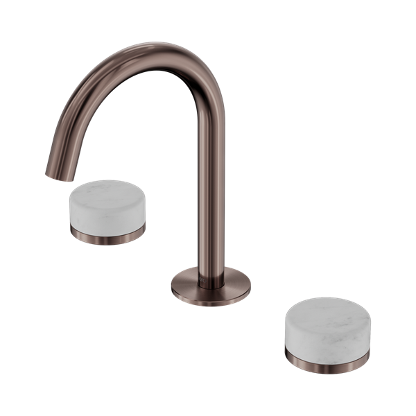 Serenity Basin Set Arc Spout With Carrara Handle Brushed Bronze