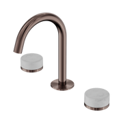 Serenity Basin Set Arc Spout With Carrara Handle Brushed Bronze