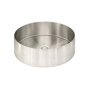 Steel Round Bathroom Basin 380 x 110 - Brushed Nickel