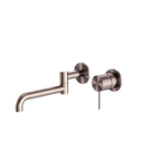 MECCA WALL BASIN/BATH MIXER SWIVEL SPOUT 225MM BRUSHED BRONZE