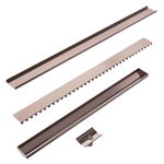 Load image into Gallery viewer, TILE INSERT V CHANNEL FLOOR GRATE 50MM OUTLET WITHOUT OUTLET AND HOLE SAW BRUSHED BRONZE
