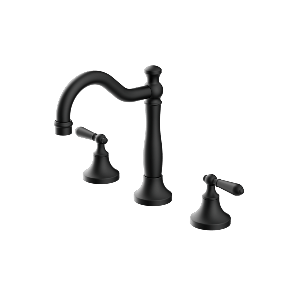 YORK BASIN SET WITH METAL LEVER MATTE BLACK