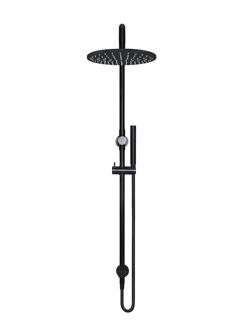 Round Combination Shower Rail 300mm Rose, Three Function Hand Shower