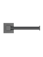 Load image into Gallery viewer, Square Toilet Roll Holder with Round Bar - Matte Black

