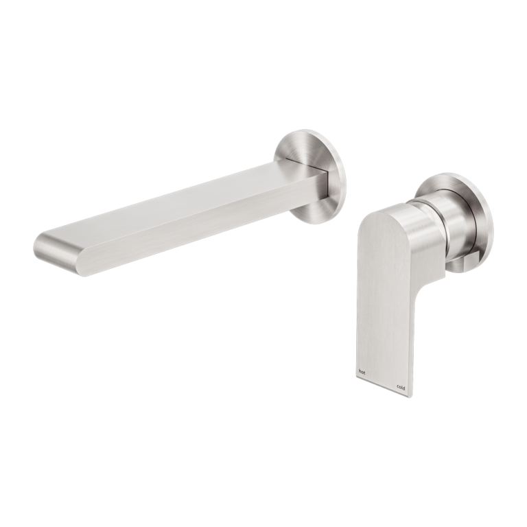 BIANCA WALL BASIN/BATH MIXER SEPARATE BACK PLATE 230MM BRUSHED NICKEL
