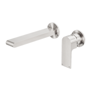 BIANCA WALL BASIN/BATH MIXER SEPARATE BACK PLATE 230MM BRUSHED NICKEL