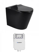 Load image into Gallery viewer, Alzano WF Rimless Pan Slim Seat - Matte Black / Geberit Inwall Cistern (Button Order Separately)
