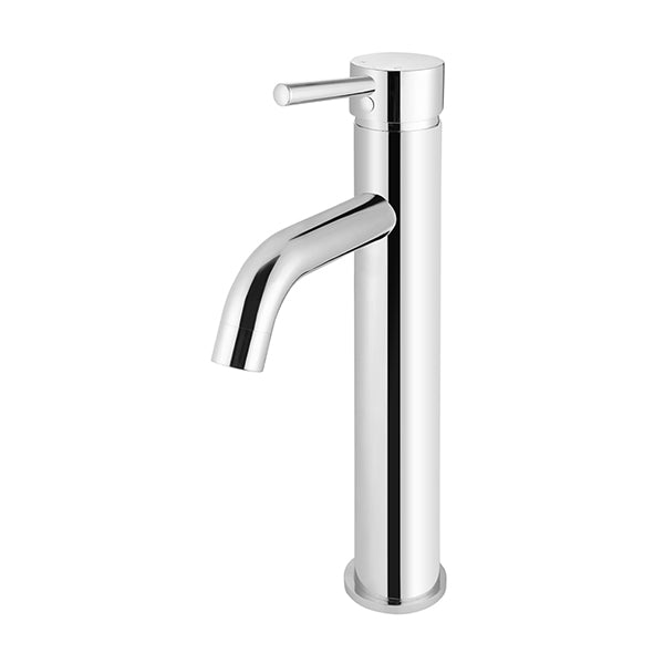 Round Tall Curved Basin Mixer - Polished Chrome