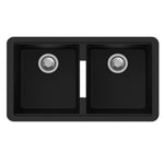 Load image into Gallery viewer, Black Carysil CG2B3322 Double Bowl Stone Kitchen Sink 824*481*241mm
