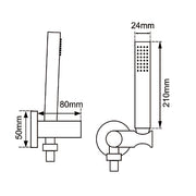 Round Brushed Brass Shower Rail with Handheld Shower(Stainless Steel Hose)