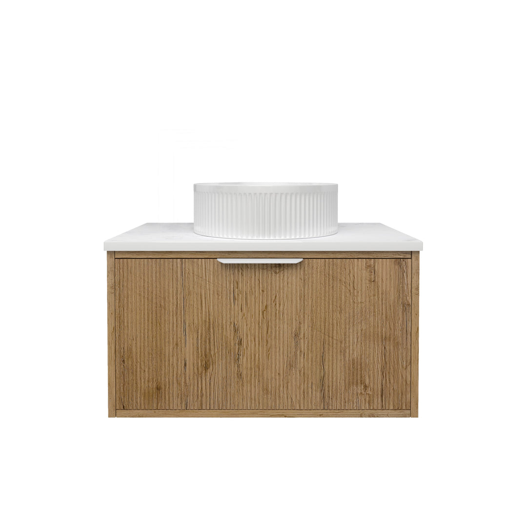 Kliff Fluted Wood Grain Vanity Prime Oak