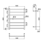 Load image into Gallery viewer, MECCA 240V 7 BAR HEATED TOWEL LADDER CHROME
