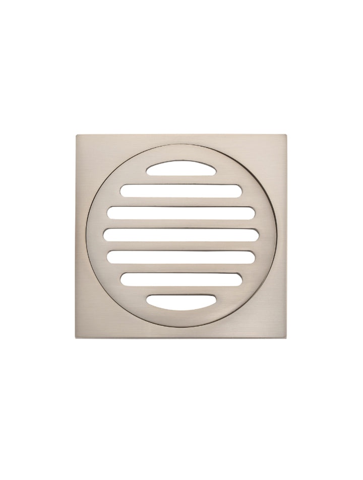 Square Floor Grate Shower Drain 100mm outlet - Champagne