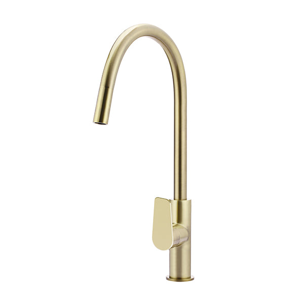 Round Paddle Piccola Pull Out Kitchen Mixer Tap - PVD Tiger Bronze