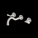 Load image into Gallery viewer, YORK WALL BASIN SET WITH WHITE PORCELAIN LEVER BRUSHED NICKEL
