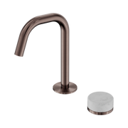 Serenity Progressive Basin Mixer Edge Spout With Carrara Handle Brushed Bronze