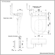 TOTO S5 WASHLET WITH REMOTE CONTROL D-SHAPED GLOSS WHITE