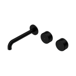 Load image into Gallery viewer, Serenity Wall Basin Set 220mm Offset Spout With Metal Handle Matte Black
