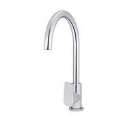 Round Paddle Gooseneck Kitchen Mixer Tap - Polished Chrome