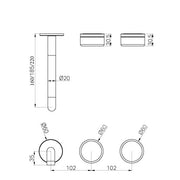 Serenity Wall Basin Set 185mm Offset Spout With Rome Travertine Handle Trim Kit Only Matte Black