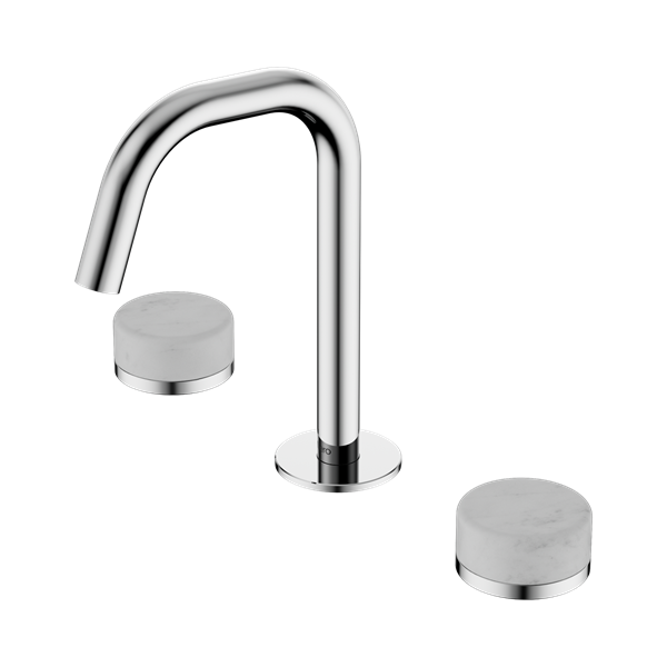 Serenity Basin Set Edge Spout With Carrara Handle Chrome