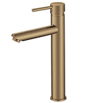 Load image into Gallery viewer, Pentro Brushed Yellow Gold Round Tall Basin Mixer
